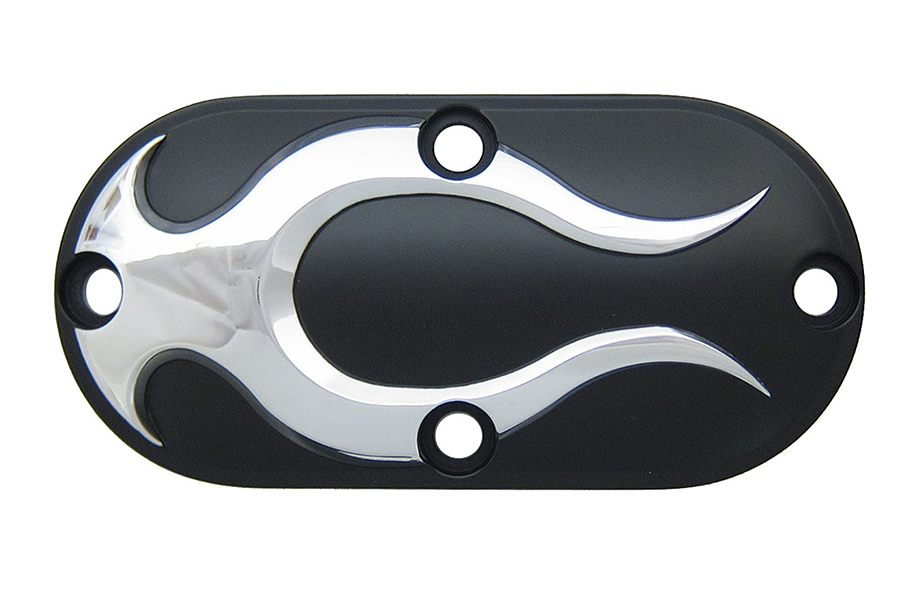 Black Inspection Cover with Chrome Flame