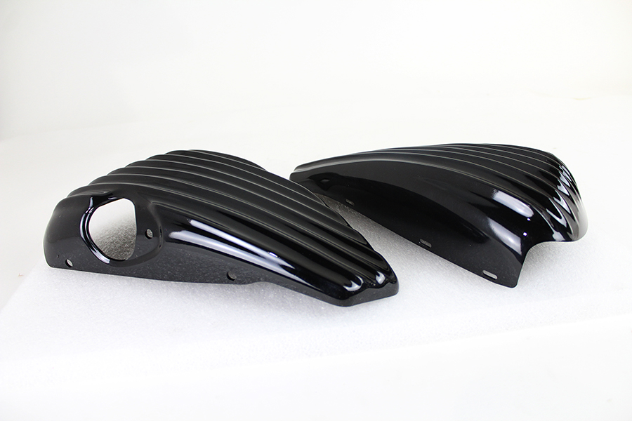 Finned Oil Tank and Battery Side Cover Set Gloss Black