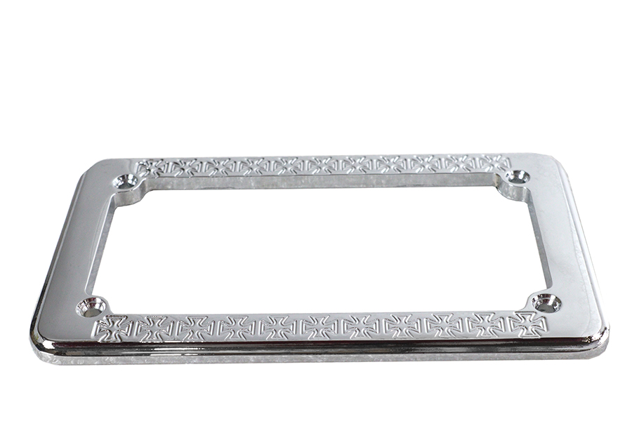 License Plate Frame Maltese Style Chrome