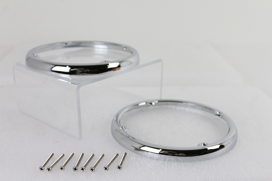 Chrome Rear Tour-Pak Speaker Trim Set fits Harley Davidson
