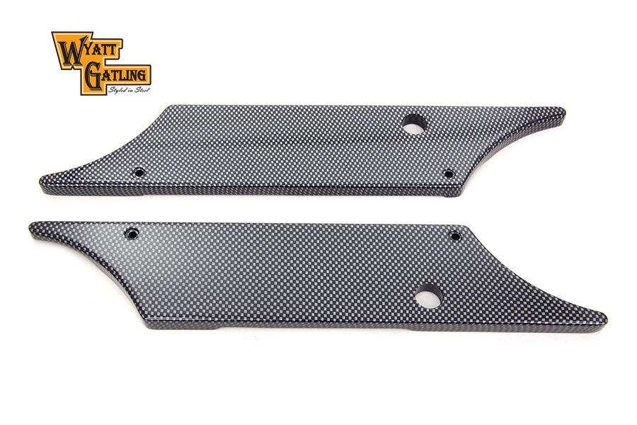 VTwin Black Carbon Fiber Saddlebag Hinge Covers 1993-2013 Harley Touring FLT