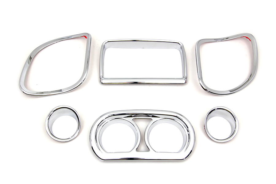 Vtwin Chrome Inner Fairing Gauge Trim Kit 2015-2023 Harley Road Glide FLTR