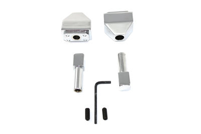 Chrome Rear Axle Adjuster Cap Set Pyramid Style