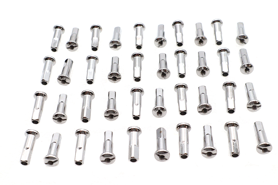 Spoke 40 Piece Chrome Nipple Set