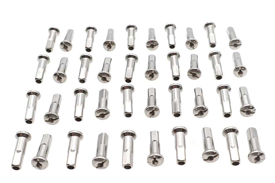 Spoke 40 Piece Chrome Nipple Set