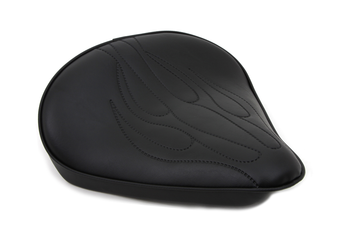 Black Solo Seat with Flame Stitch Large