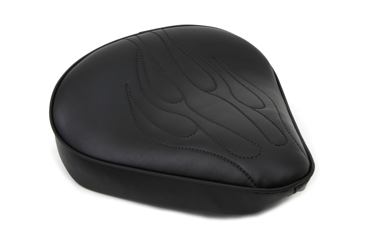 Black Solo Seat with Flame Stitch Large