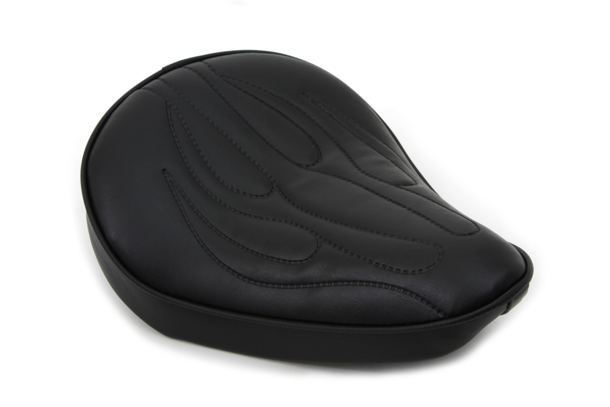 Black Solo Seat with Flame Stitch