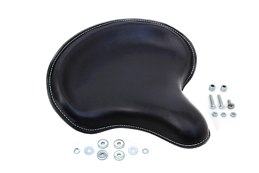 Black Leather Solo Seat