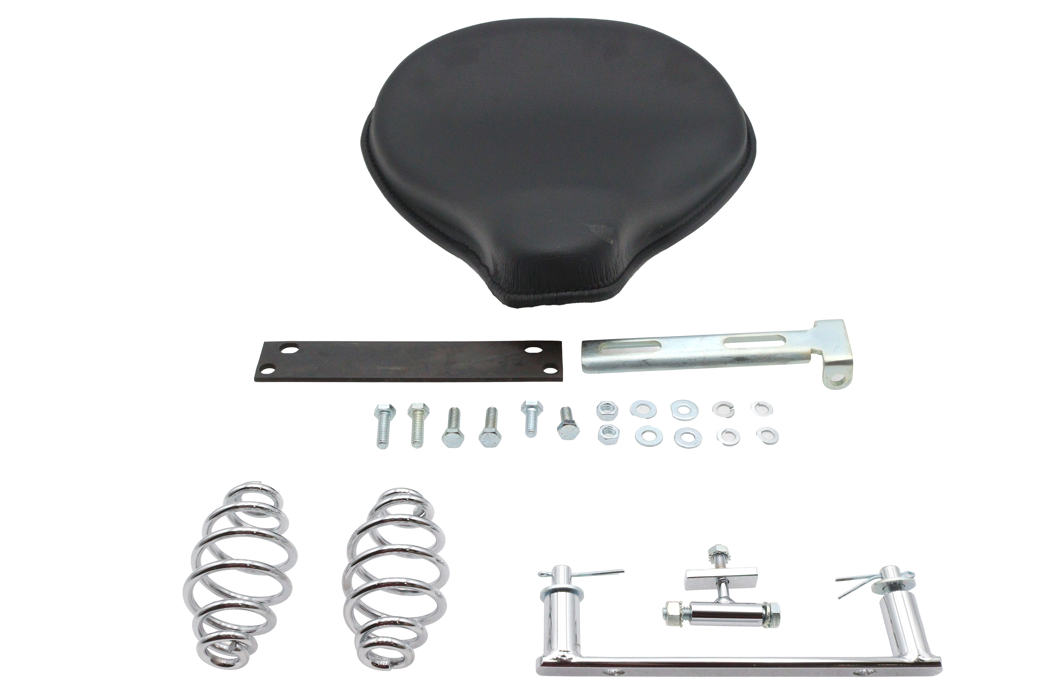 Black Leather Solo Seat and Mount Kit