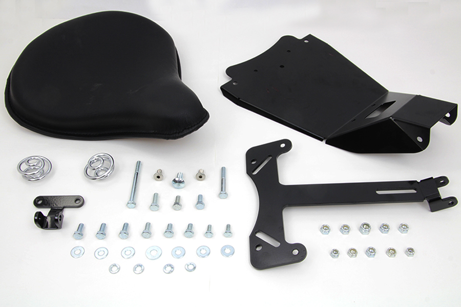 Black Leather Solo Seat and Mount Kit