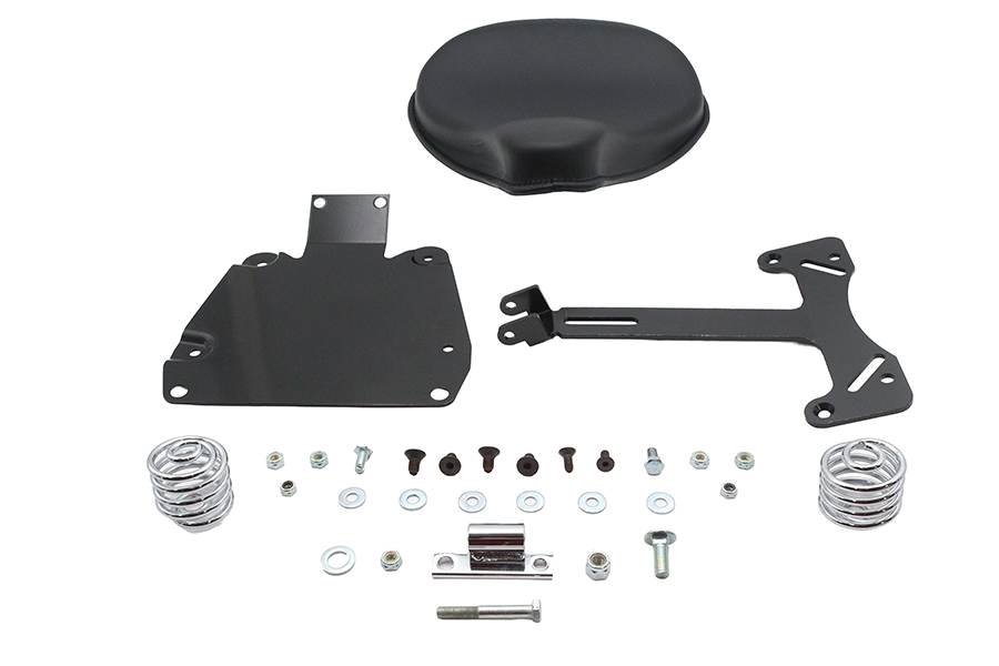 Black Leather Solo Seat and Mount Kit