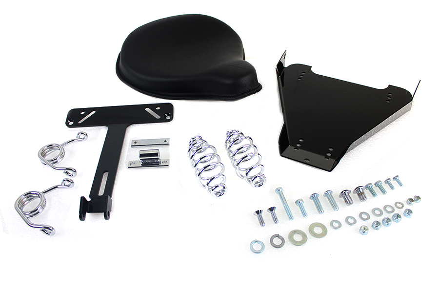 Black Leather Solo Seat With Mount Kit