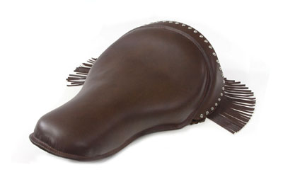 *UPDATE Brown Leather Buddy Seat with Fringe Skirt