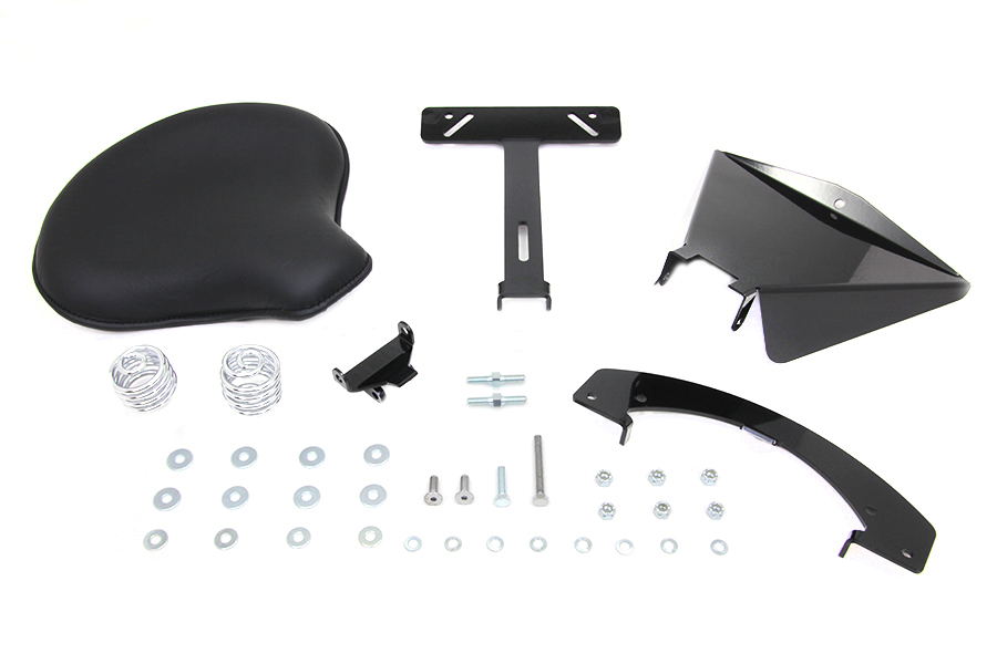 Black Leather Solo Seat With Mount Kit