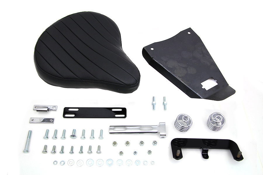 Black Leather Solo Seat With Mount Kit