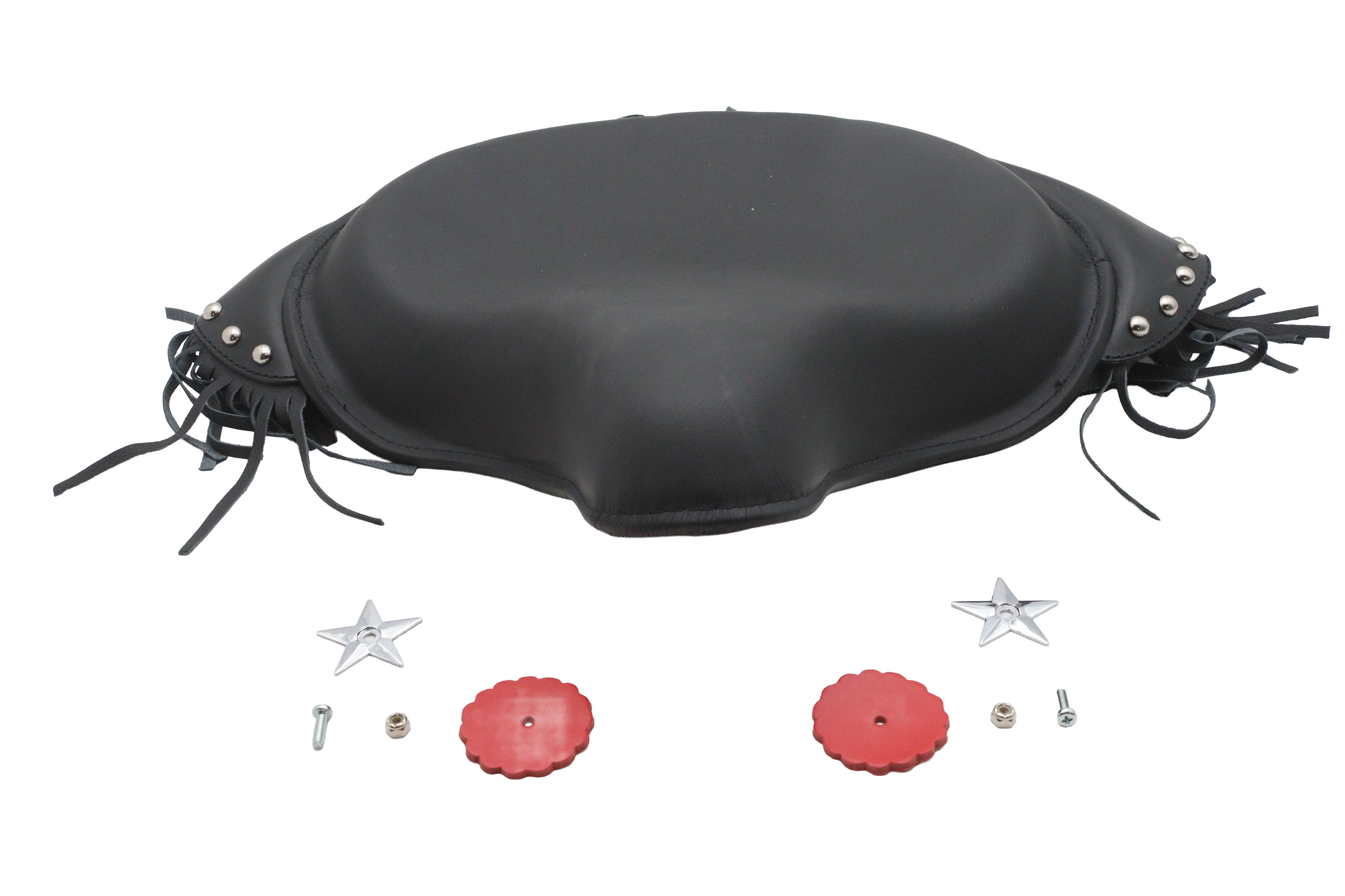 Factory Sample Black Deluxe Solo Seat with Fringe Skirt