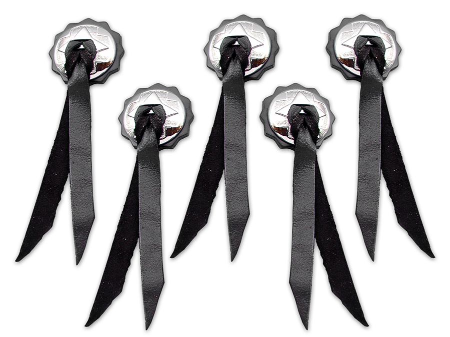 Black Leather Saddlebag Conchos