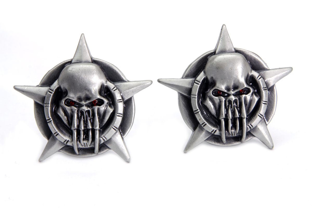 Skull on Star License Plate Topper Set