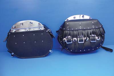 Black Leather Saddlebag Set