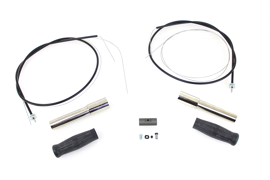 Throttle and Spark Cable Spiral Kit Nickel Plated