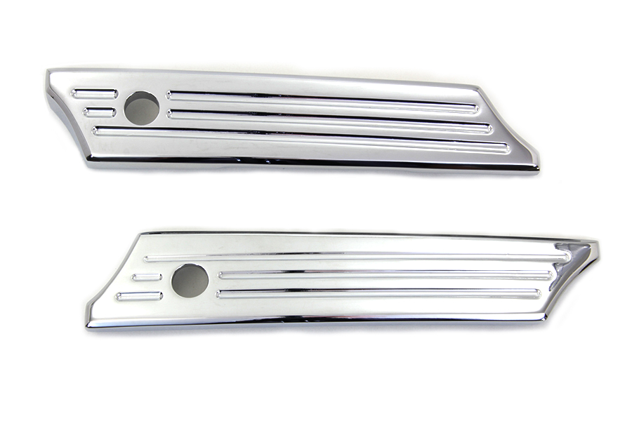 VTwin Wyatt Gatling Chrome Saddlebag Hinge Covers 2014-2020 Harley Touring FLT