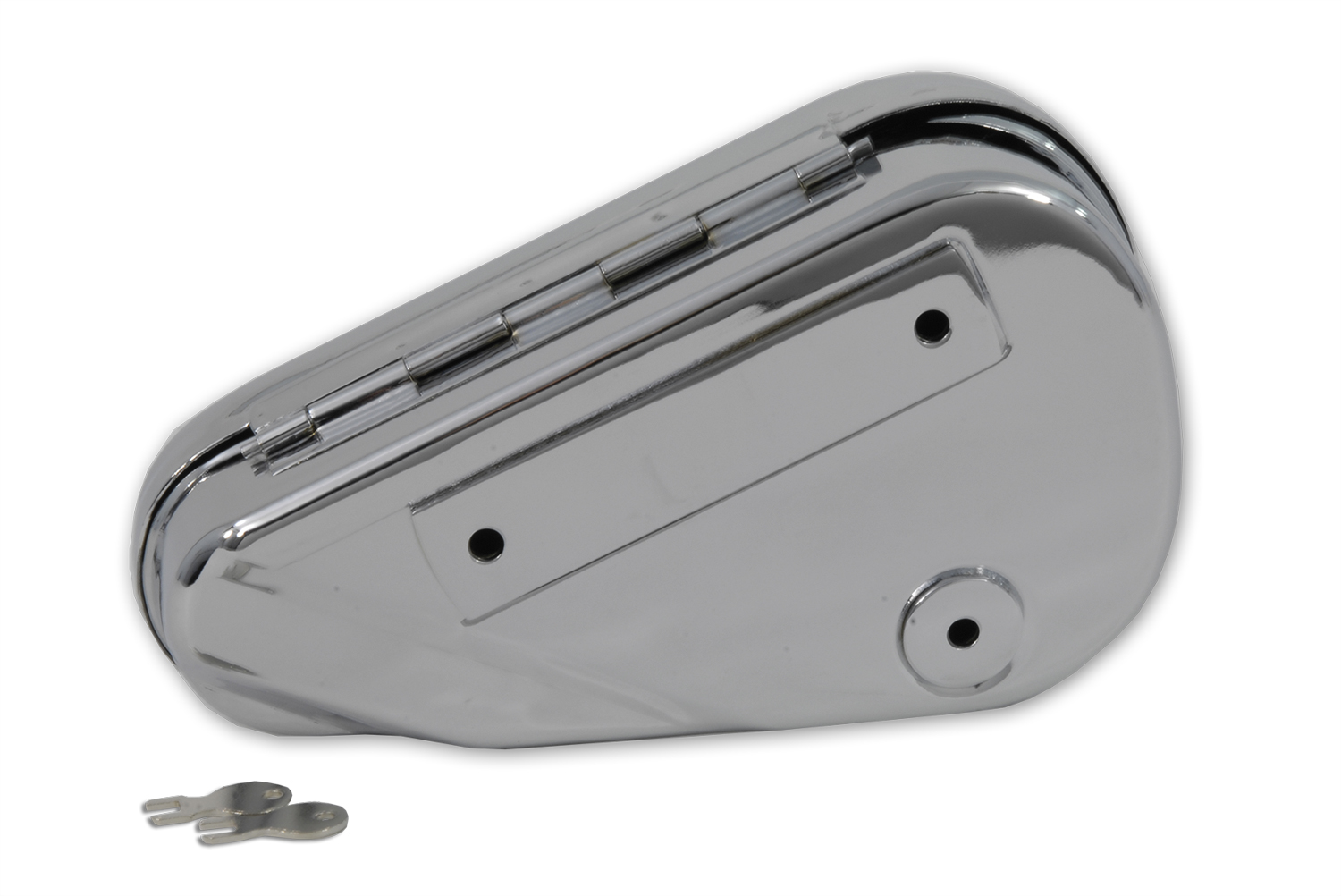 Oval Right Side Chrome Tool Box for Harley Davidson by V-Twin 