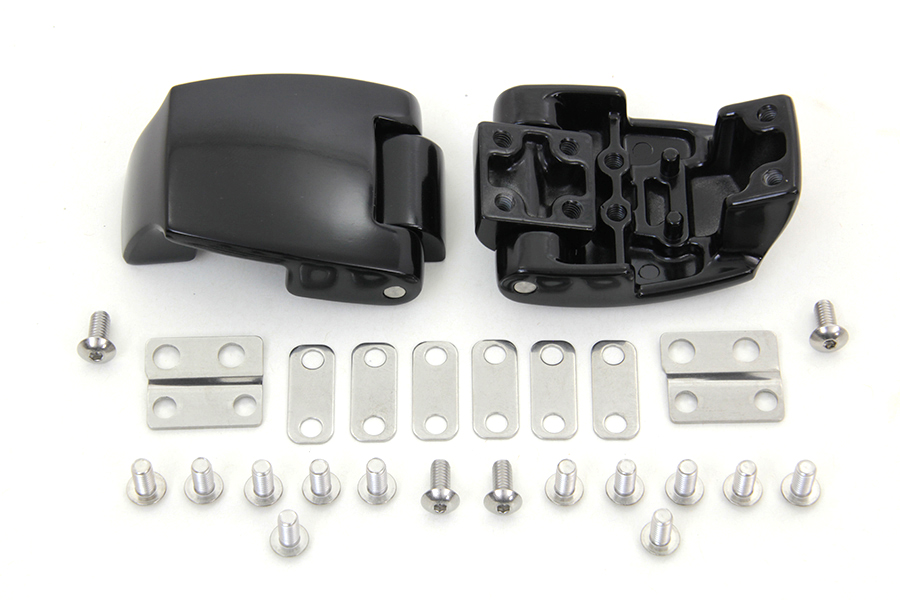 VTwin Wyatt Gatling Black Tour Pack Hinge Kit for 1988-2013 Harley Touring FLT