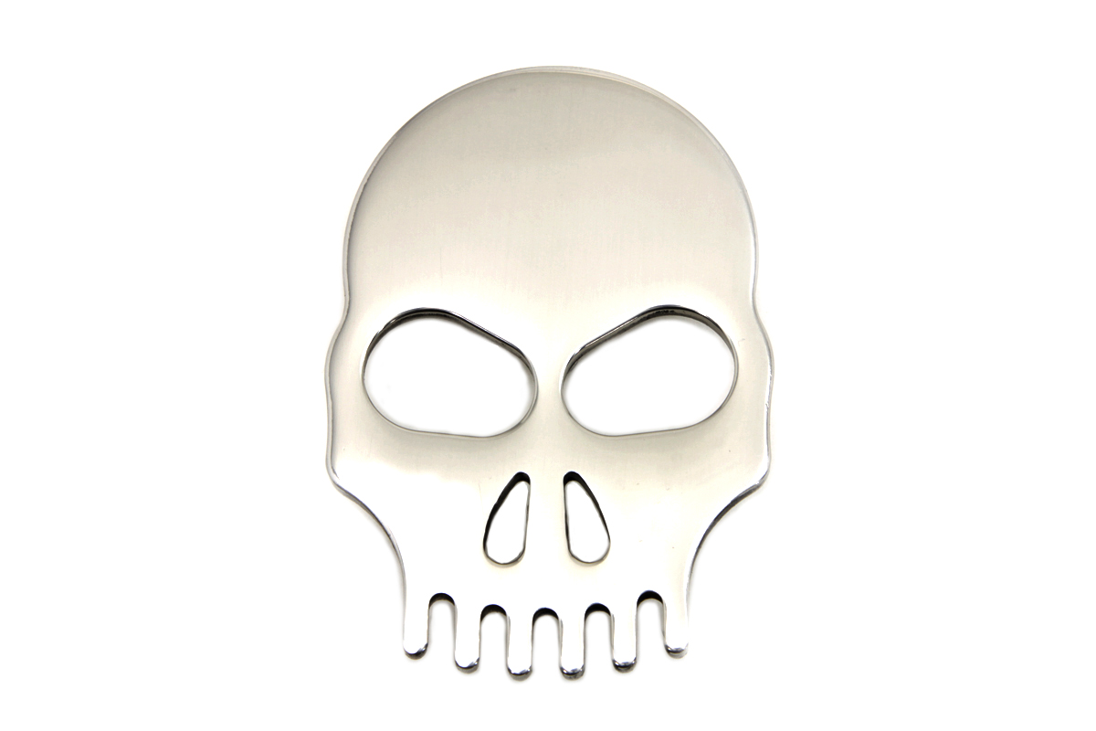 Stainless Steel Fender Medallion with Skull