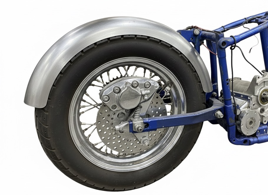 Spun Rear Fender Raw Steel 6" Wide