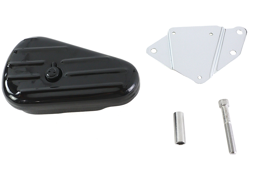 Black Left Side Oval Tool Box and Mount Kit