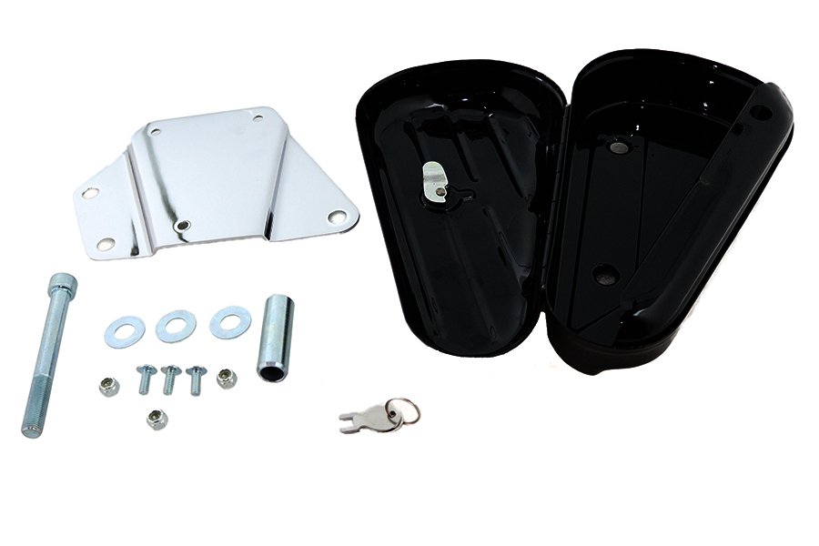 Black Right Side Tool Box and Mount Kit fits Harley Davidson Black Right Side Tool Box and Mount Kit fits Harley Davidson
