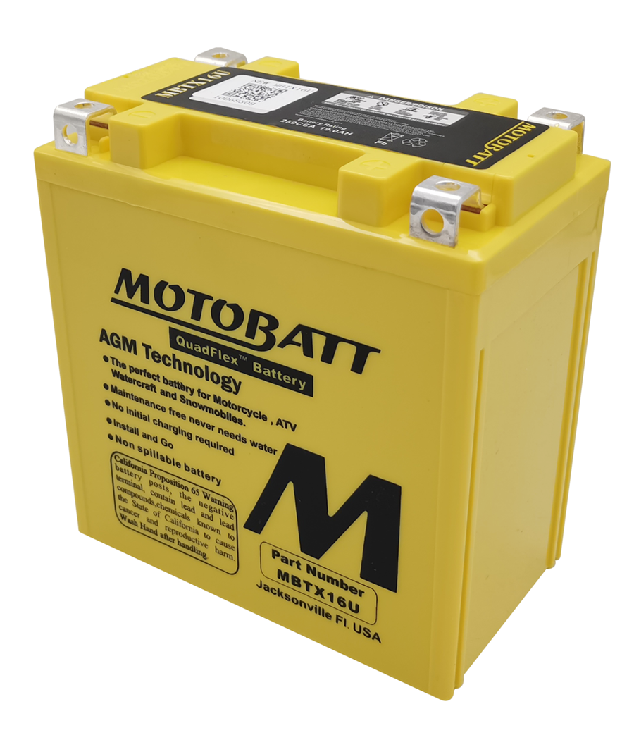 MotoBatt 12 Volt AGM Fully Sealed Yellow Battery