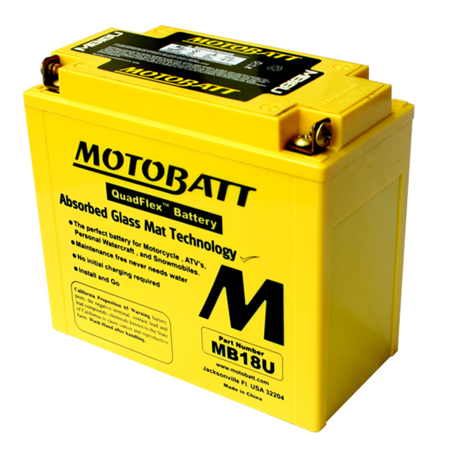 MotoBatt 12 Volt AGM Fully Sealed Yellow Battery