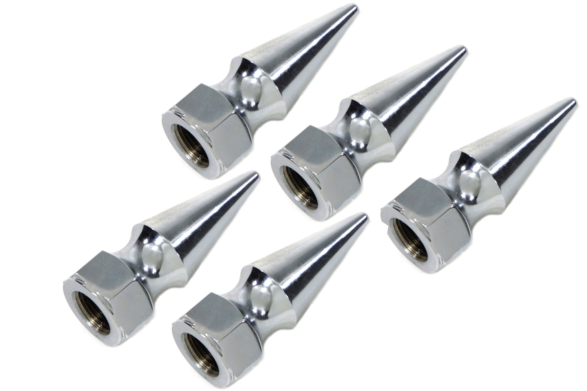 Chrome Pike Nut Fine 1/4"-28 Thread