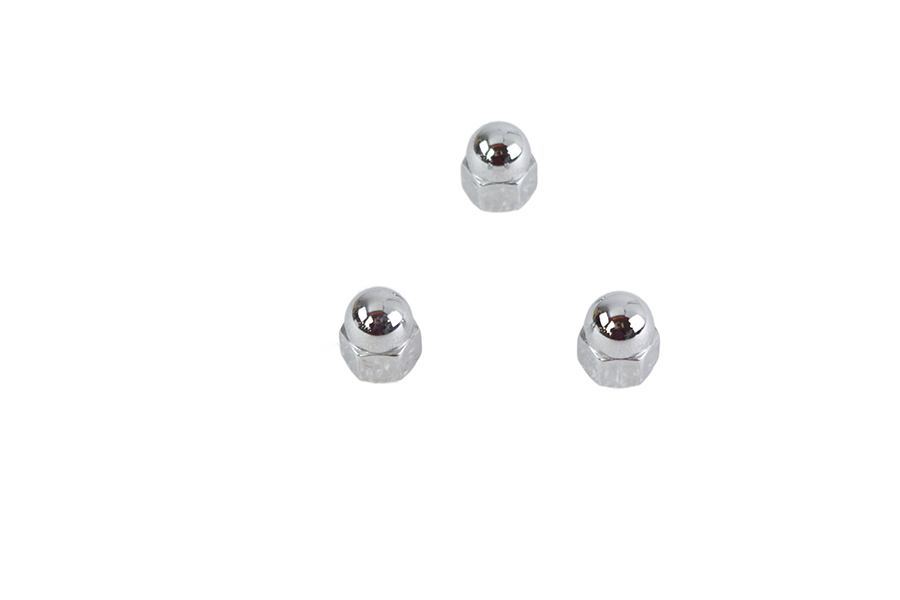 Chrome Acorn Nut Fine 3/8"-24 Thread