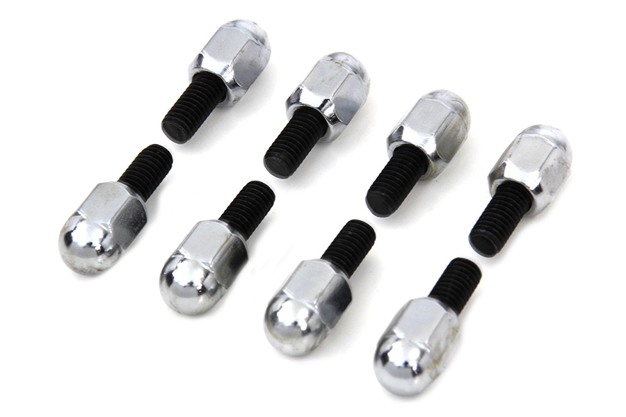 Chrome Acorn Tappet Base Bolt 1/4 inch X 24 Thread fits Harley Davidson - Picture 2 of 3
