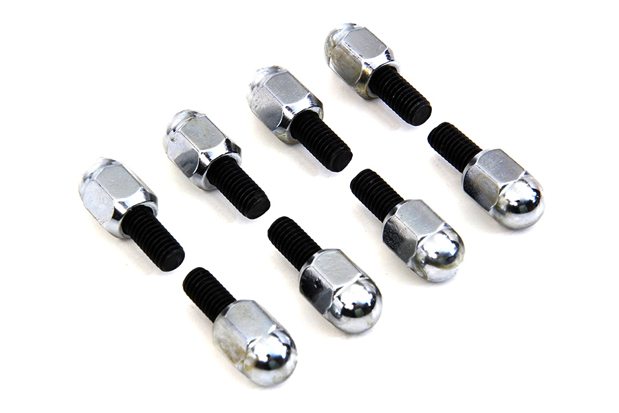Chrome Acorn Tappet Base Bolt 1/4 inch X 24 Thread fits Harley Davidson - Picture 3 of 3