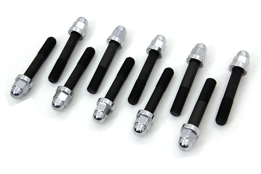 V-Twin Harley Cylinder Head Bolt Set – 12-Point Black – Fits FX FL 1948-1984 – 8618-20
