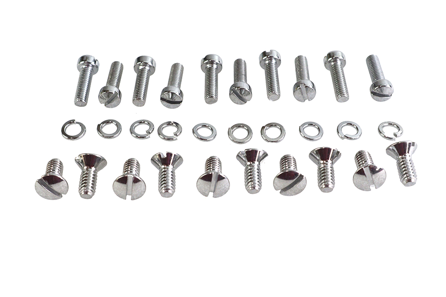 Chrome Outer Primary Cover Screw Set Stock