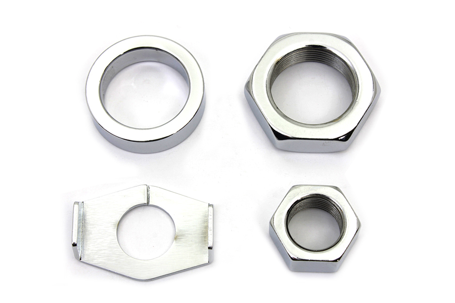 Chrome Rear Axle Nut and Lock Kit