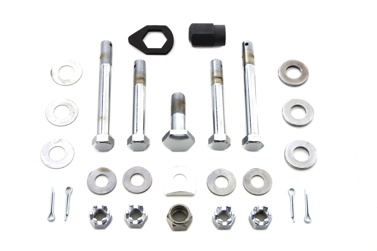 Chrome Upper and Lower Motor Mount Bolt Kit