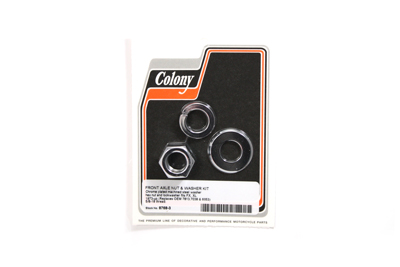 Chrome Front Axle Nut and Washer Kit