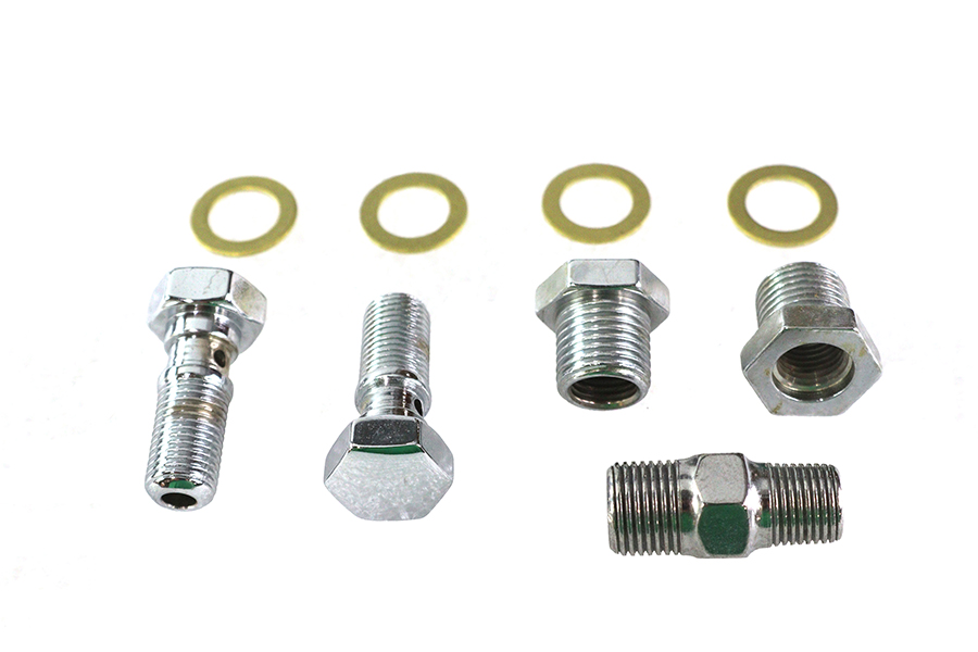 Oil Line Fitting Kit Chrome